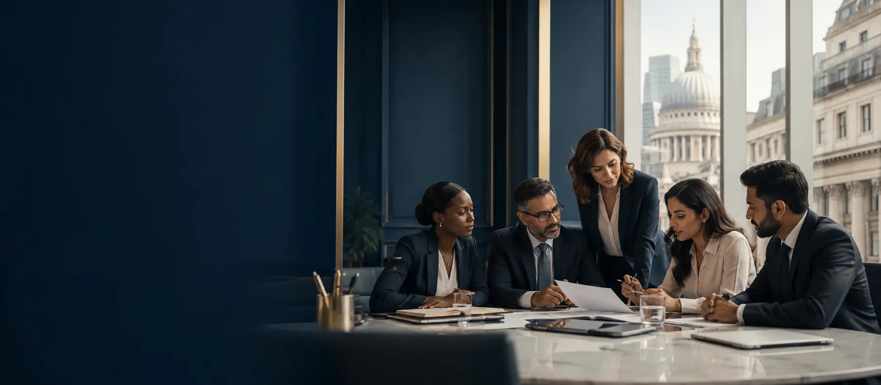 Qazi & Co solicitors collaborating in a London office