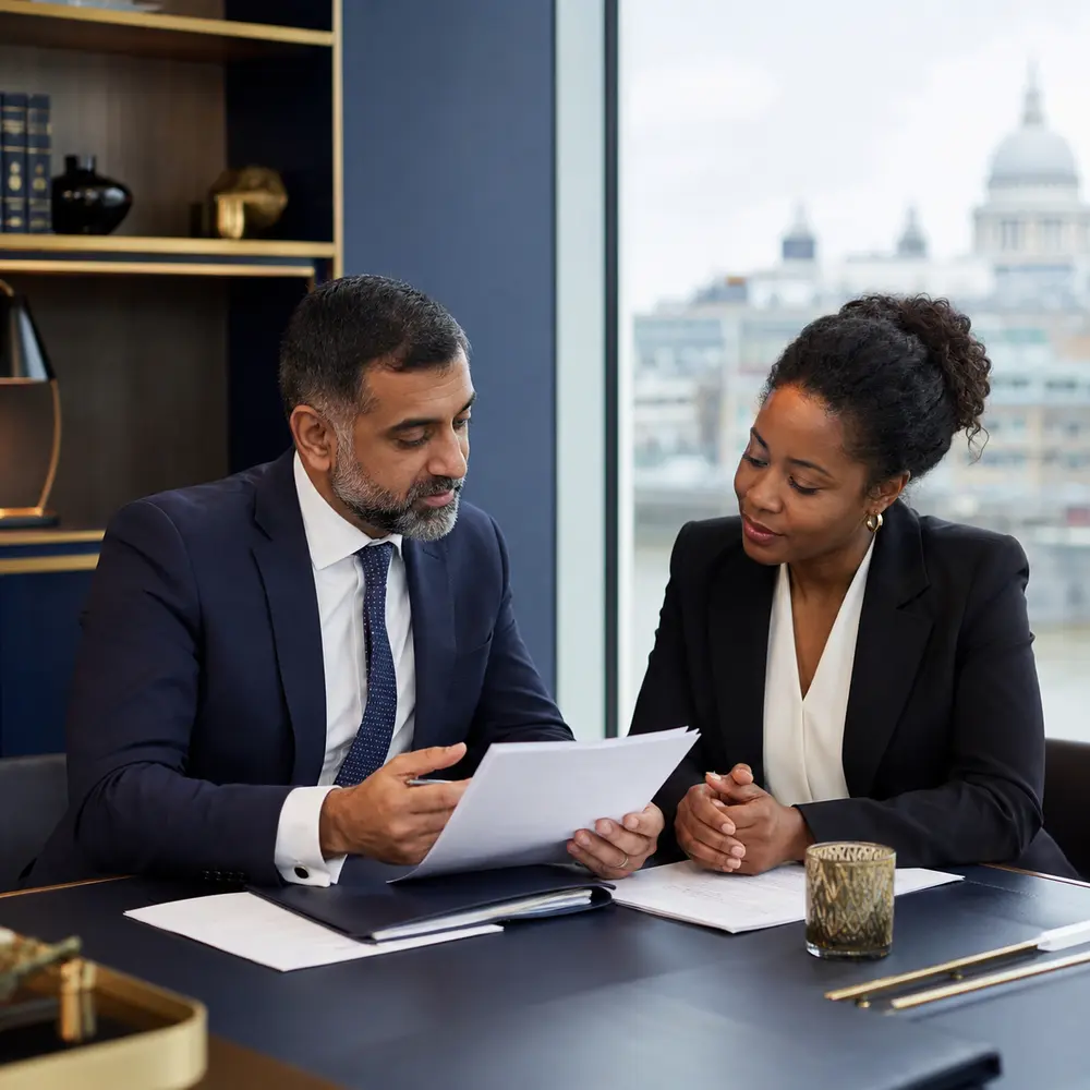 Civil litigation solicitor reviewing a dispute