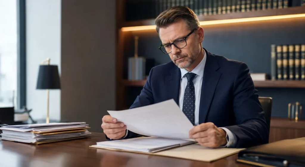 Complaints manager reviewing a written client concern
