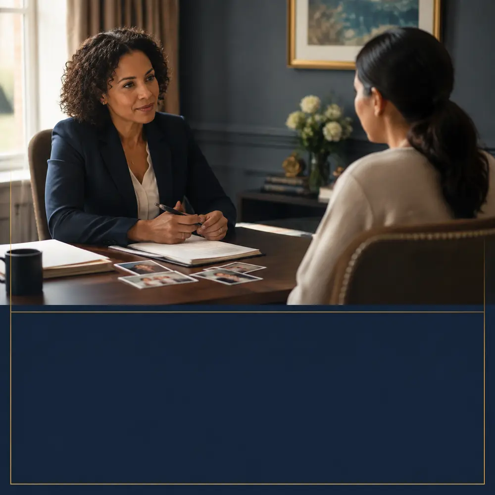 Family law solicitor advising a parent